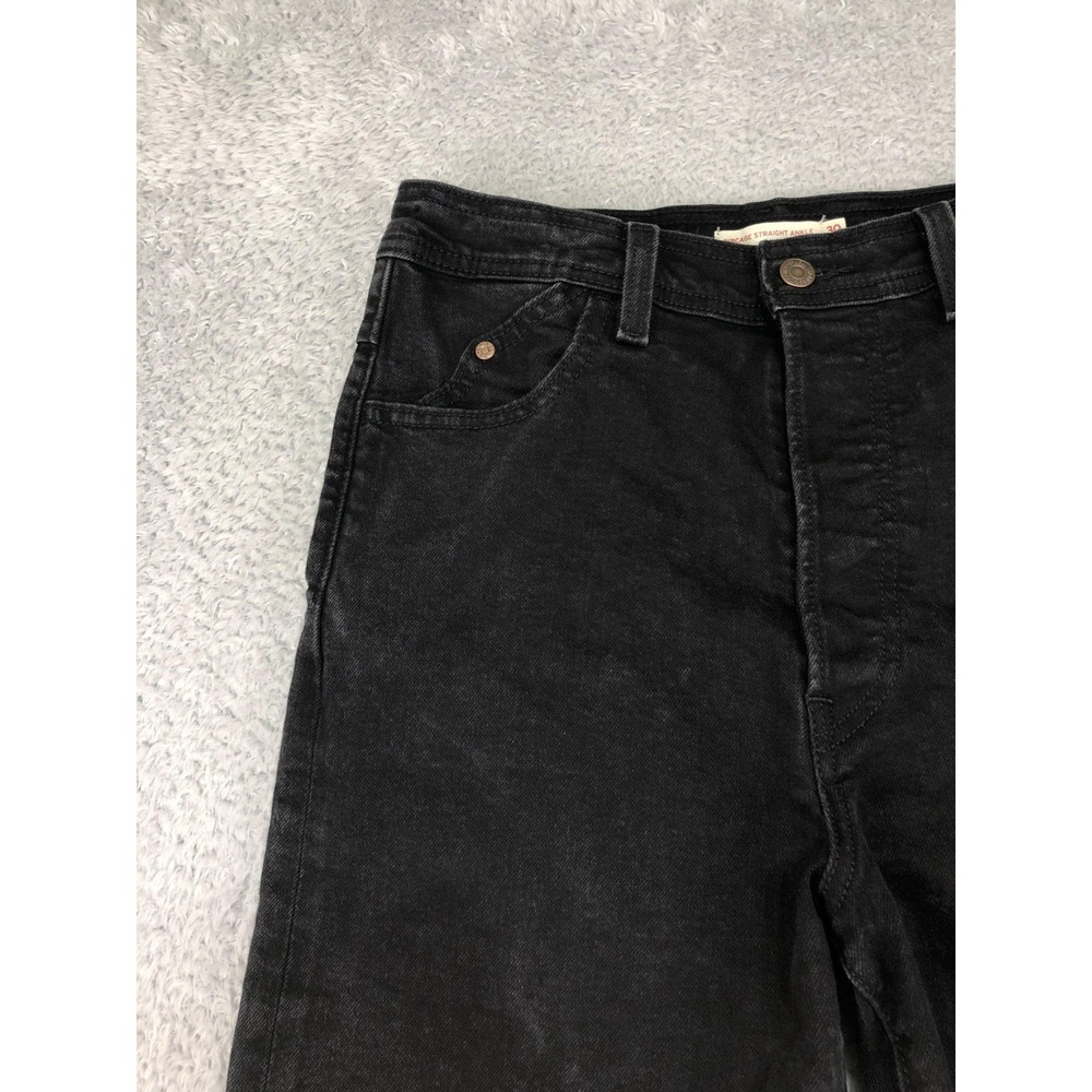 Levi's Jeans Women 30x25.5 (Tag 30x27) Black Ribcage Straight Ankle - Picture 3 of 14